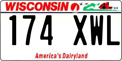 WI license plate 174XWL