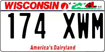 WI license plate 174XWM