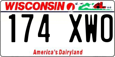 WI license plate 174XWO