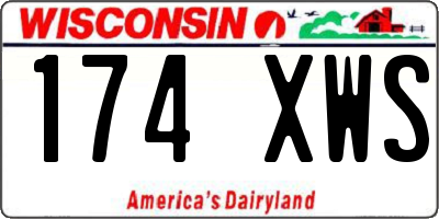 WI license plate 174XWS
