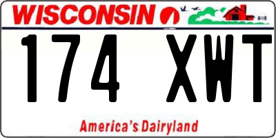 WI license plate 174XWT
