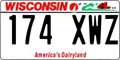 WI license plate 174XWZ
