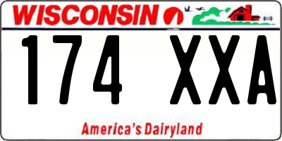 WI license plate 174XXA
