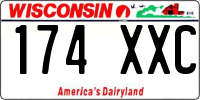 WI license plate 174XXC