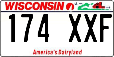 WI license plate 174XXF