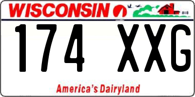 WI license plate 174XXG