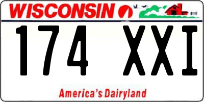 WI license plate 174XXI