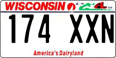 WI license plate 174XXN
