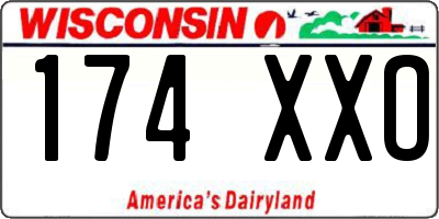 WI license plate 174XXO