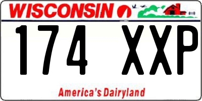 WI license plate 174XXP