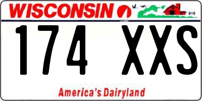 WI license plate 174XXS