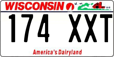 WI license plate 174XXT