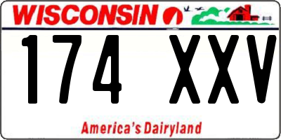WI license plate 174XXV