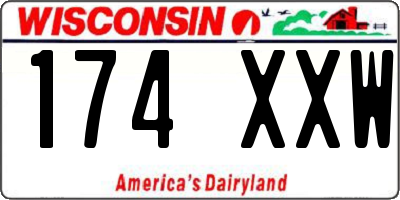 WI license plate 174XXW