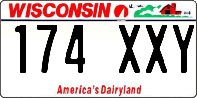 WI license plate 174XXY