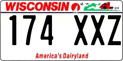 WI license plate 174XXZ