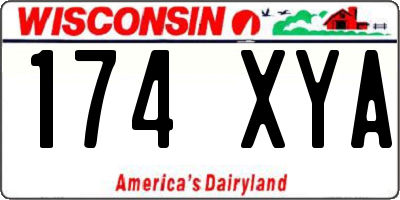 WI license plate 174XYA