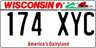 WI license plate 174XYC