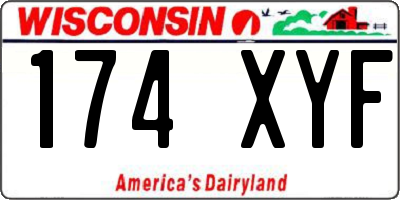 WI license plate 174XYF