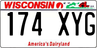 WI license plate 174XYG