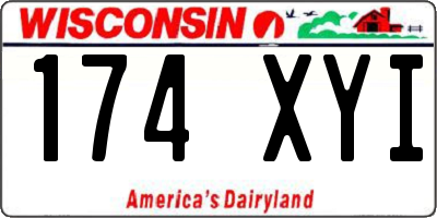 WI license plate 174XYI