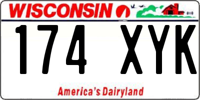 WI license plate 174XYK