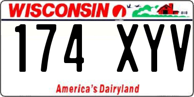 WI license plate 174XYV