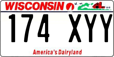 WI license plate 174XYY