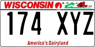 WI license plate 174XYZ
