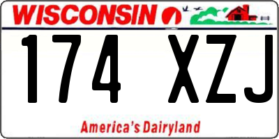 WI license plate 174XZJ