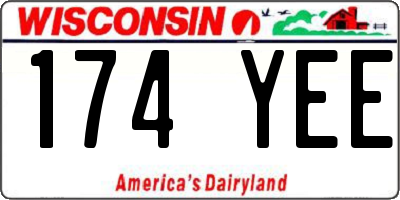 WI license plate 174YEE