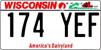 WI license plate 174YEF