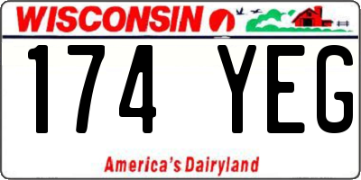 WI license plate 174YEG