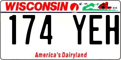 WI license plate 174YEH