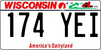 WI license plate 174YEI