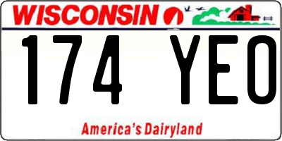 WI license plate 174YEO