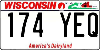 WI license plate 174YEQ