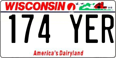 WI license plate 174YER
