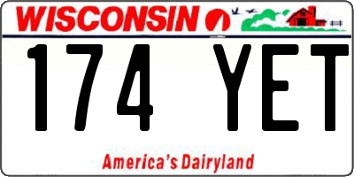 WI license plate 174YET