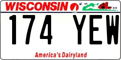 WI license plate 174YEW