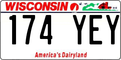 WI license plate 174YEY