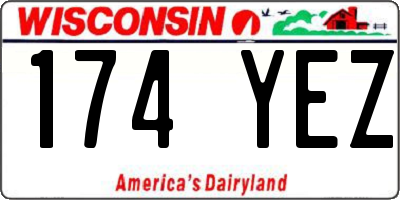 WI license plate 174YEZ