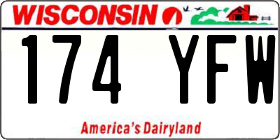 WI license plate 174YFW