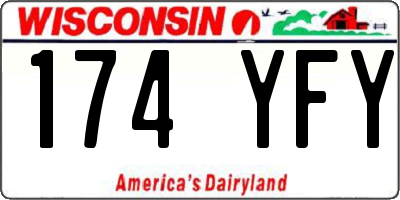 WI license plate 174YFY