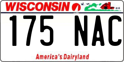 WI license plate 175NAC