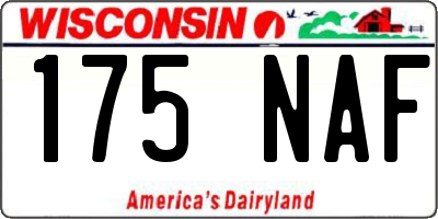 WI license plate 175NAF