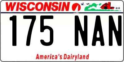 WI license plate 175NAN