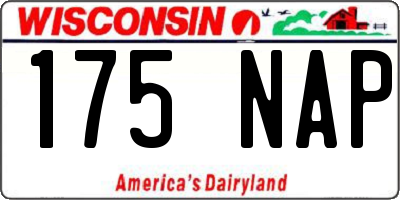 WI license plate 175NAP