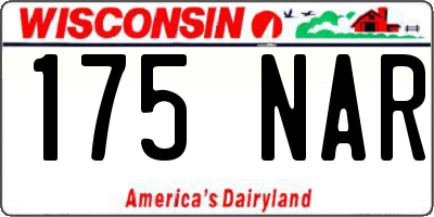 WI license plate 175NAR