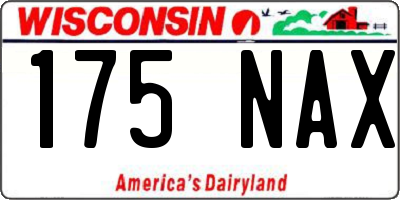 WI license plate 175NAX